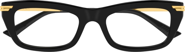Bottega Veneta Bv1371o Rectangular Black Acetate Eyeglasses