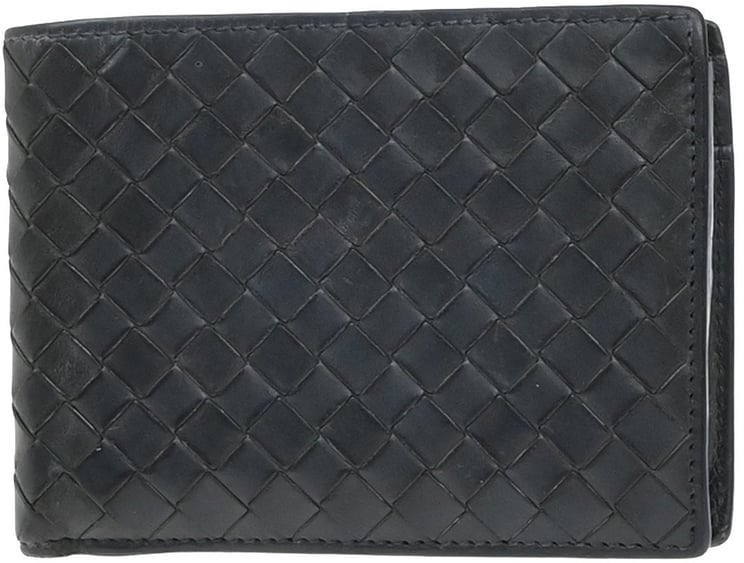Bottega Veneta Bottega Veneta Compact Bifold Wallet Embossing Leather