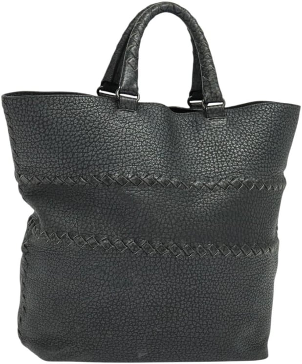 Bottega Veneta Bottega Veneta Shopping Tote Leather with Intrecciato Detail Large