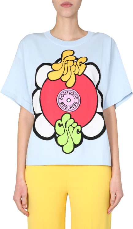 Boutique Moschino Graphic Round Neck T-Shirt