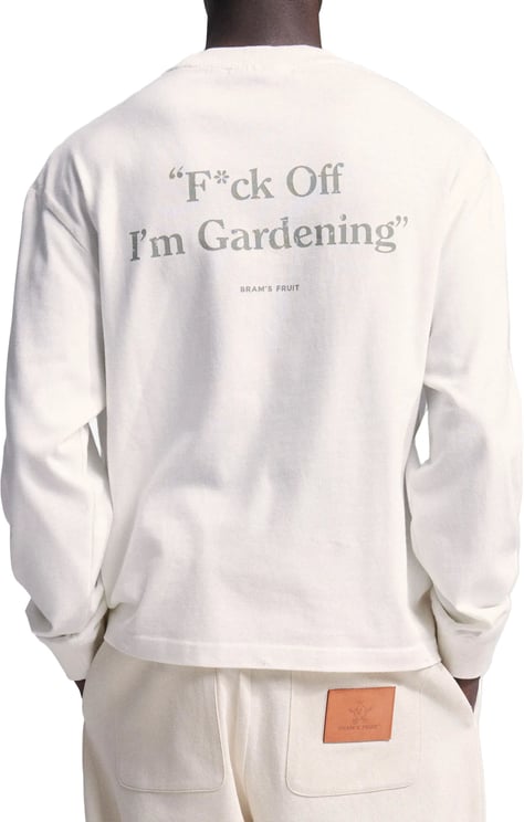 Bram's Fruit Distressed "F*ck Off I'm Gardening” Longsleeve - White