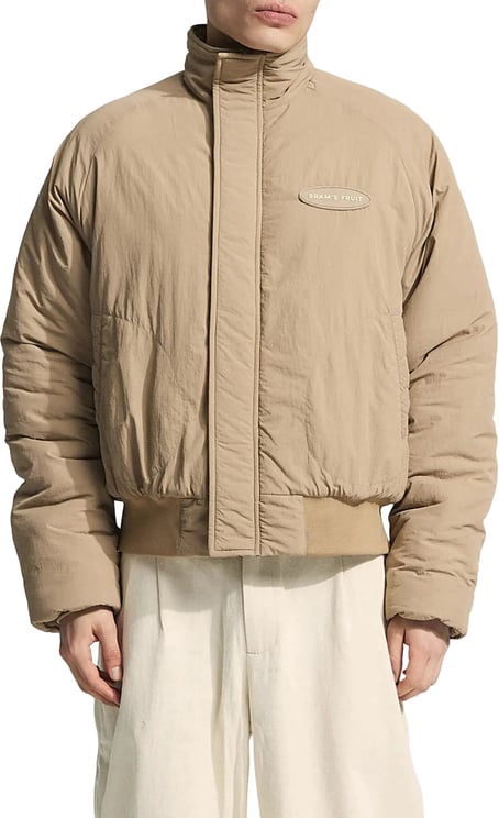 Bram's Fruit Emblem Patch Padded Jacket - Khaki