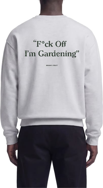 Bram's Fruit Distressed “F*ck Off I'm Gardening” Crewneck - Grey Melange