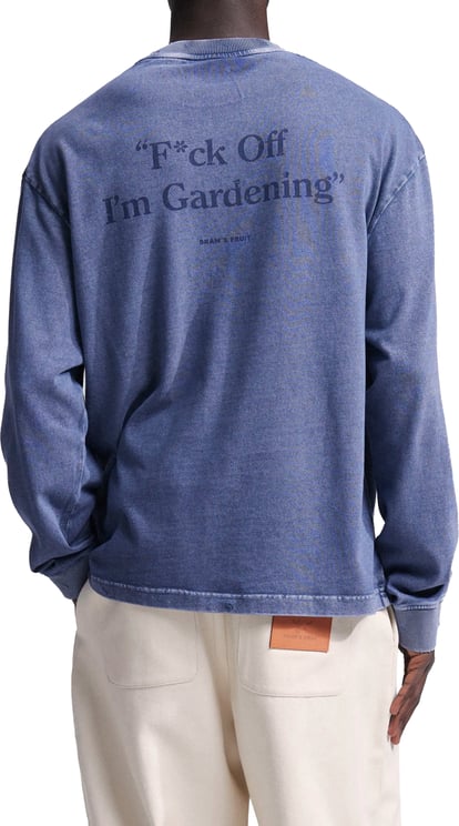 Bram's Fruit Distressed "F*ck Off I'm Gardening" Longsleeve - Washed Midnight Blue