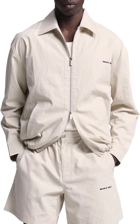 Bram's Fruit Ripstop Text Logo Jacket - Off White