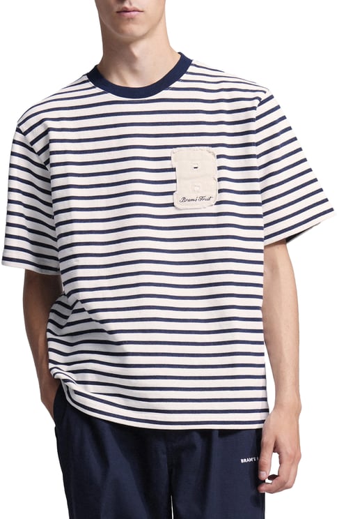Bram's Fruit Varsity Striped T-shirt - Navy