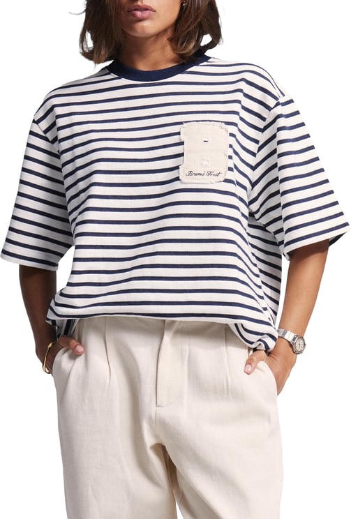 Bram's Fruit Varsity Striped T-shirt - Navy