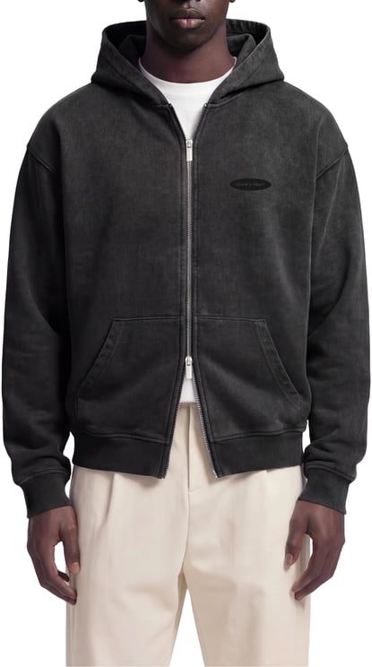 Bram's Fruit Distressed F*ck Off I'm Gardening Zipper Hoodie - Washed Black