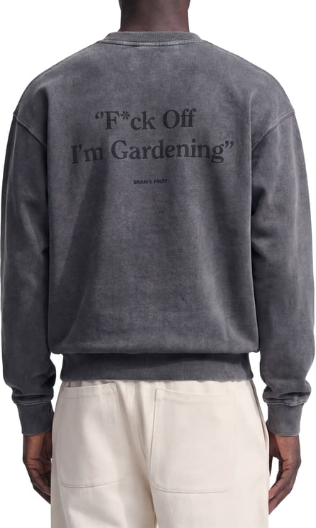 Bram's Fruit Distressed F*ck Off I'm Gardening Crewneck - Washed Black