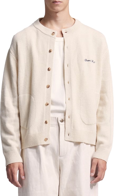 Bram's Fruit Script Logo Button-up Knit - Sand