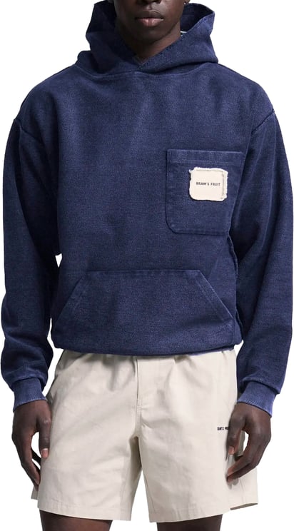 Bram's Fruit Chest Pocket Hoodie - Washed Navy