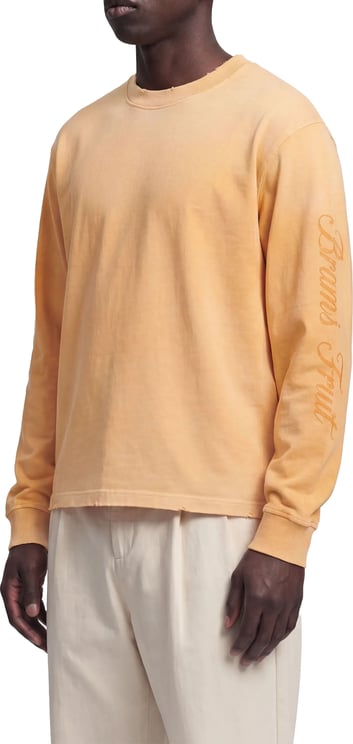 Bram's Fruit Distressed Script Logo Longsleeve - Orange