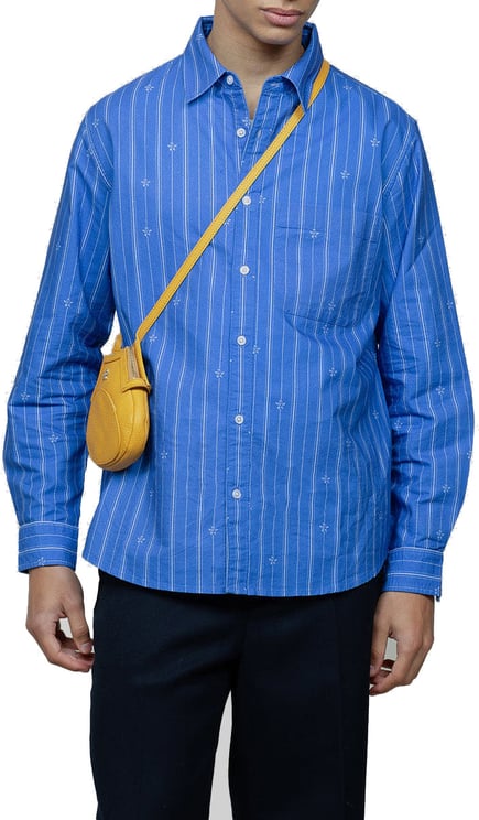 Bram's Fruit Lemon Pattern Oxford Shirt - Marine Blue