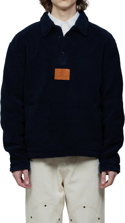Bram's Fruit Fleece Pull-Over Polo - Navy