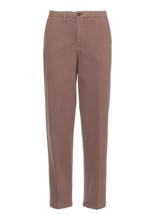 Briglia Brown Jeangw Cotton-Blend Straight-Leg Pants