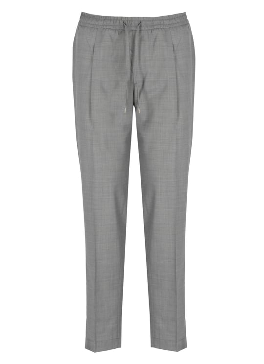 Briglia Grey Wimbledons Wool Straight-Leg Pants