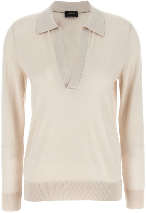 Brioni Brioni Beige Cashmere Polo Shirt