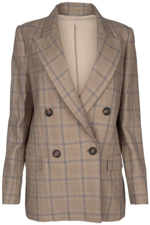 Brunello Cucinelli Brunello Cucinelli Prince Of Wales Linen Blazer