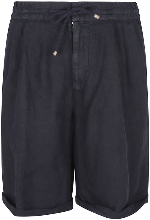 Brunello Cucinelli Relaxed Fit Linen Shorts with Drawstring Waistband