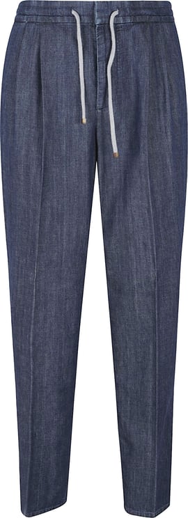 Brunello Cucinelli Relaxed Fit Denim-Effect Cotton Pants