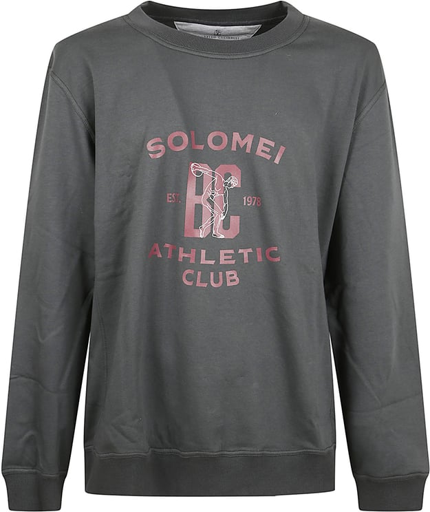 Brunello Cucinelli Charcoal Grey Crew Neck Sweater