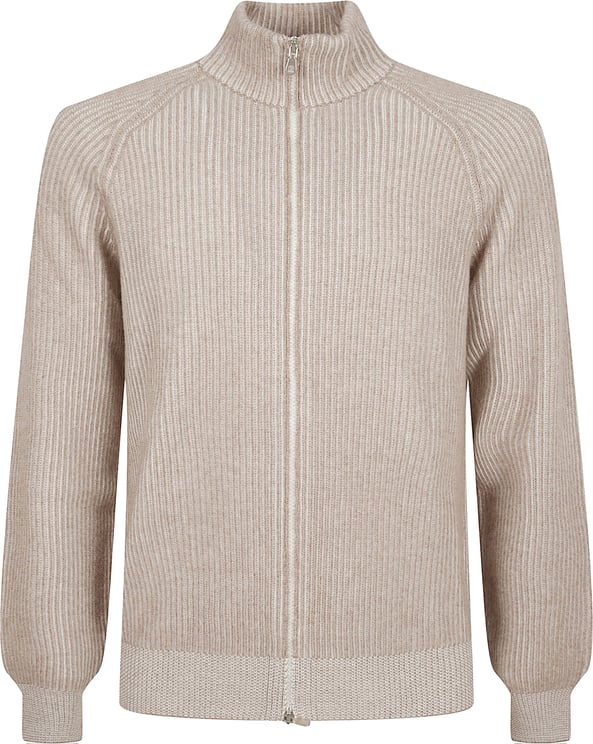Brunello Cucinelli Ribbed Knit Cashmere Sweater With Stand-Up Collar