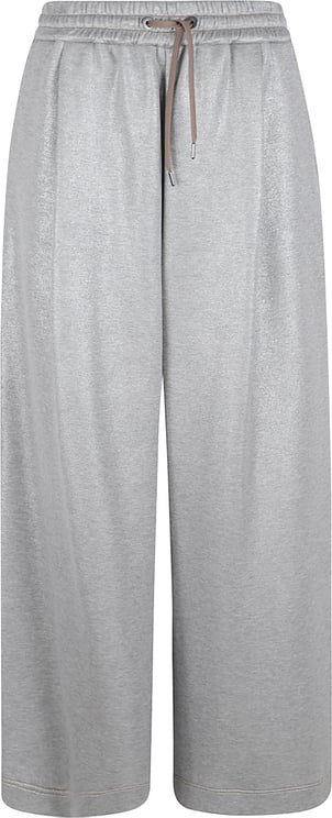 Brunello Cucinelli Wide-Leg Trousers with Sparkling Effect and Contrast Stitching