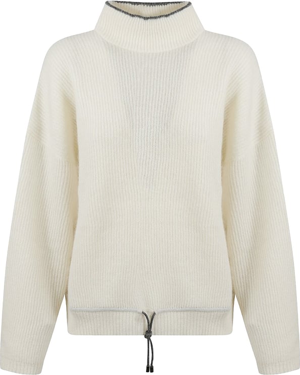 Brunello Cucinelli Relaxed High Neck Sweater With Drawstring Hem