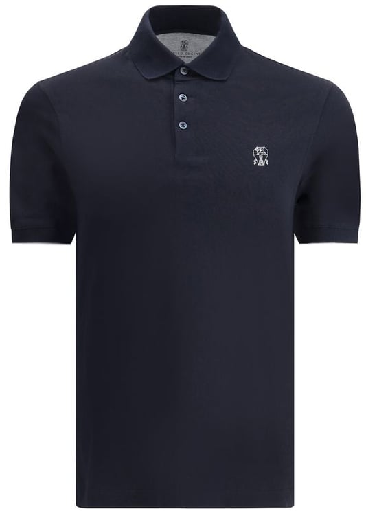 Brunello Cucinelli Brunello Cucinelli Blue Cotton Polo Shirt