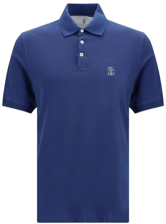 Brunello Cucinelli Brunello Cucinelli Blue Cotton Polo Shirt