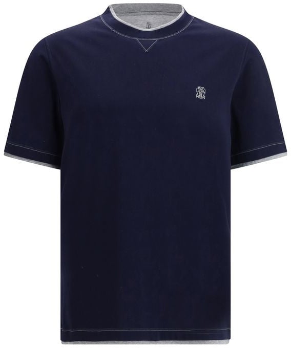 Brunello Cucinelli Brunello Cucinelli Blue Cotton T-Shirt