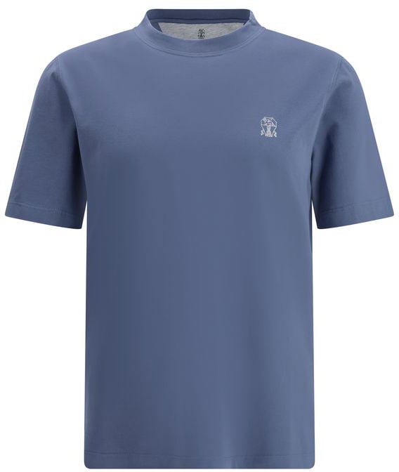 Brunello Cucinelli Brunello Cucinelli Blue Cotton T-Shirt