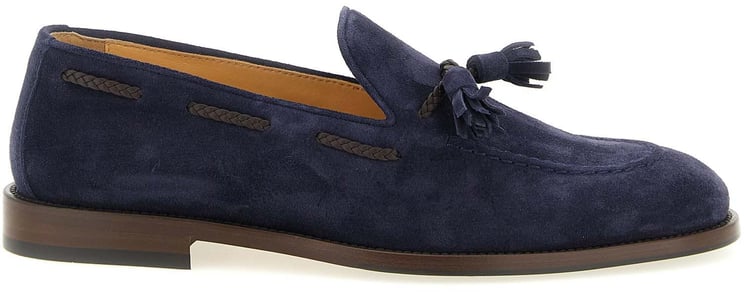 Brunello Cucinelli Brunello Cucinelli Blue Calfskin Slip-On Loafers
