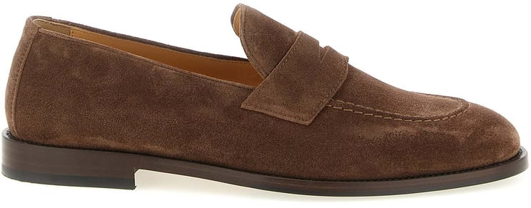 Brunello Cucinelli Brunello Cucinelli Brown Calfskin Slip-On Loafers