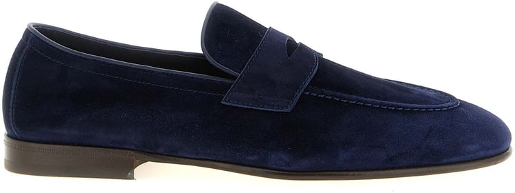 Brunello Cucinelli Brunello Cucinelli Blue Calfskin Slip-On Loafers