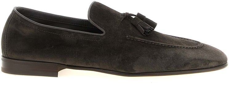 Brunello Cucinelli Brunello Cucinelli Gray Calfskin Slip-On Loafers