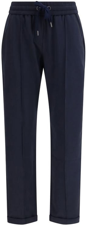 Brunello Cucinelli Brunello Cucinelli Blue Cotton Joggers (Workout Pants)