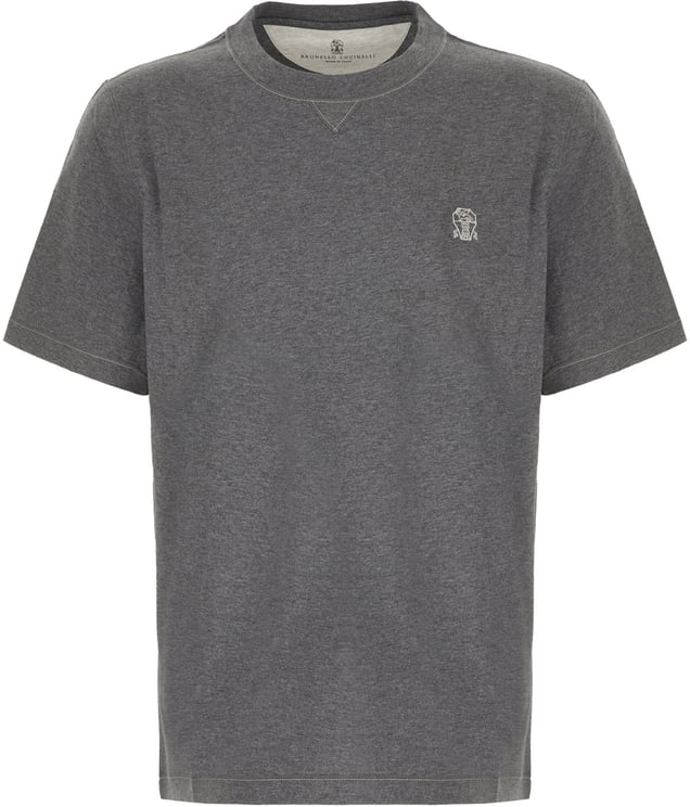 Brunello Cucinelli Brunello Cucinelli Melange grey cotton t-shirt