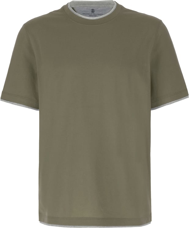 Brunello Cucinelli Brunello Cucinelli Military green cotton T-shirt