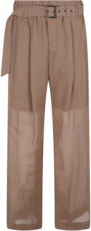 Brunello Cucinelli High-Waisted Brown Trousers