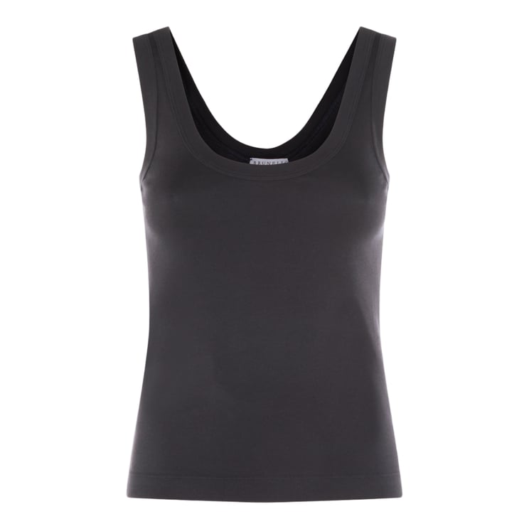 Brunello Cucinelli Sleek Sleeveless Top with Scoop Neckline