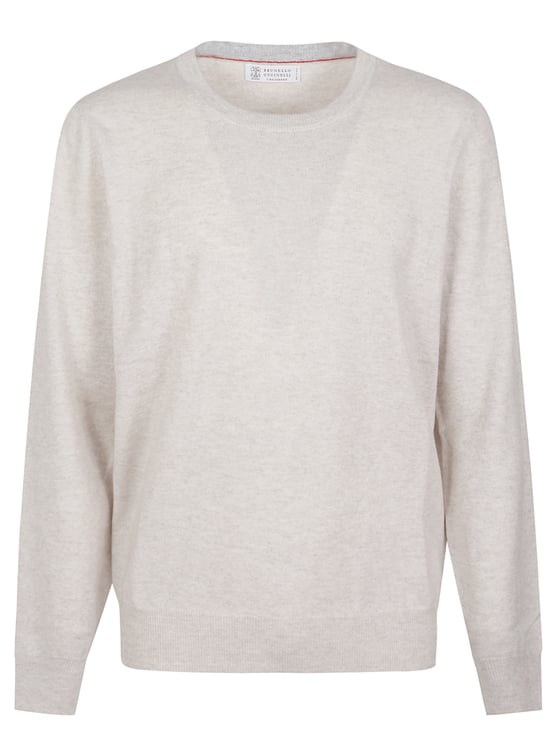 Brunello Cucinelli Beige Ribbed Finish Cashmere Sweater