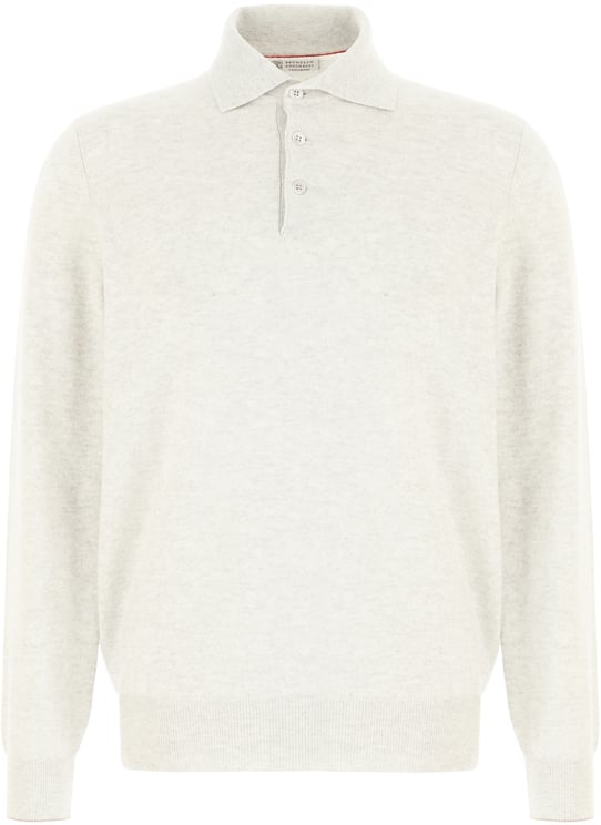 Brunello Cucinelli Brunello Cucinelli Melange grey cashmere polo shirt
