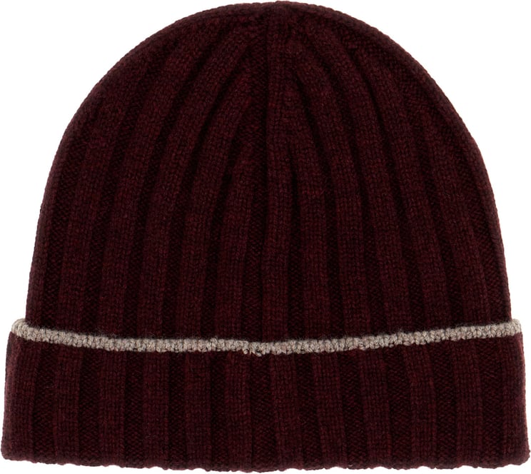 Brunello Cucinelli Brunello Cucinelli Bordeaux cashmere beanie hat
