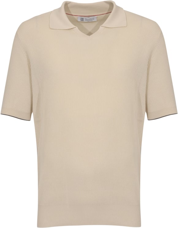 Brunello Cucinelli T-Shirts And Polos English White+Nocciola