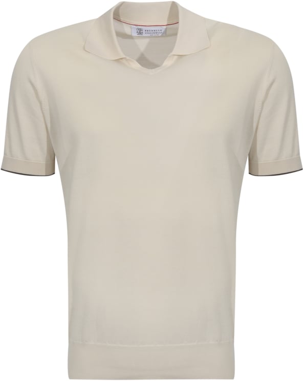 Brunello Cucinelli T-Shirts And Polos English White+Nocciola