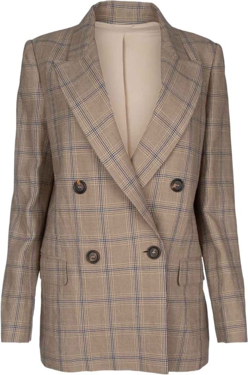 Brunello Cucinelli Brunello Cucinelli Prince Of Wales Linen Blazer
