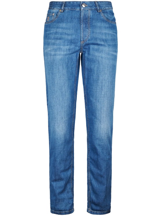 Brunello Cucinelli Straight-Leg Denim Trousers with Classic Wash