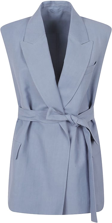 Brunello Cucinelli Sleeveless Tailored Coat With Belted Waist