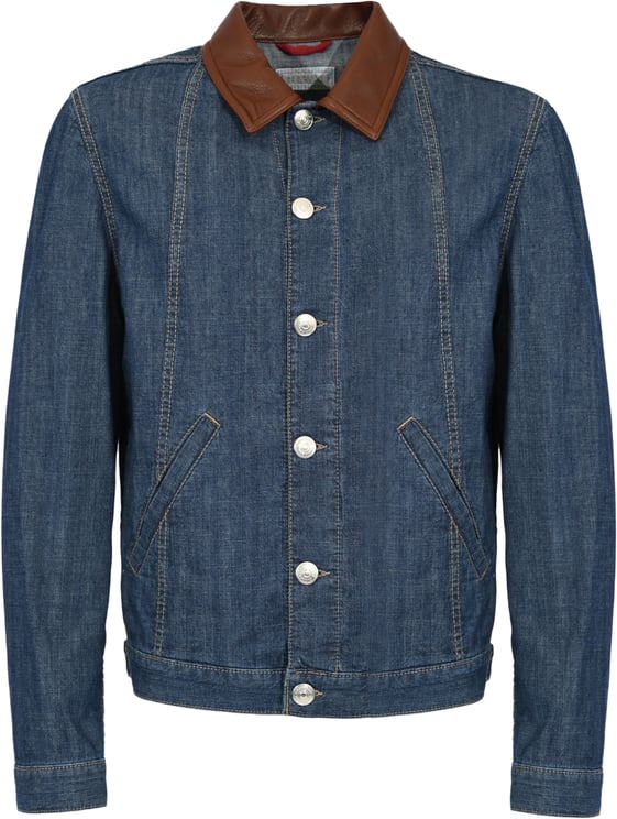 Brunello Cucinelli Coats Denim Scuro+Bruciato